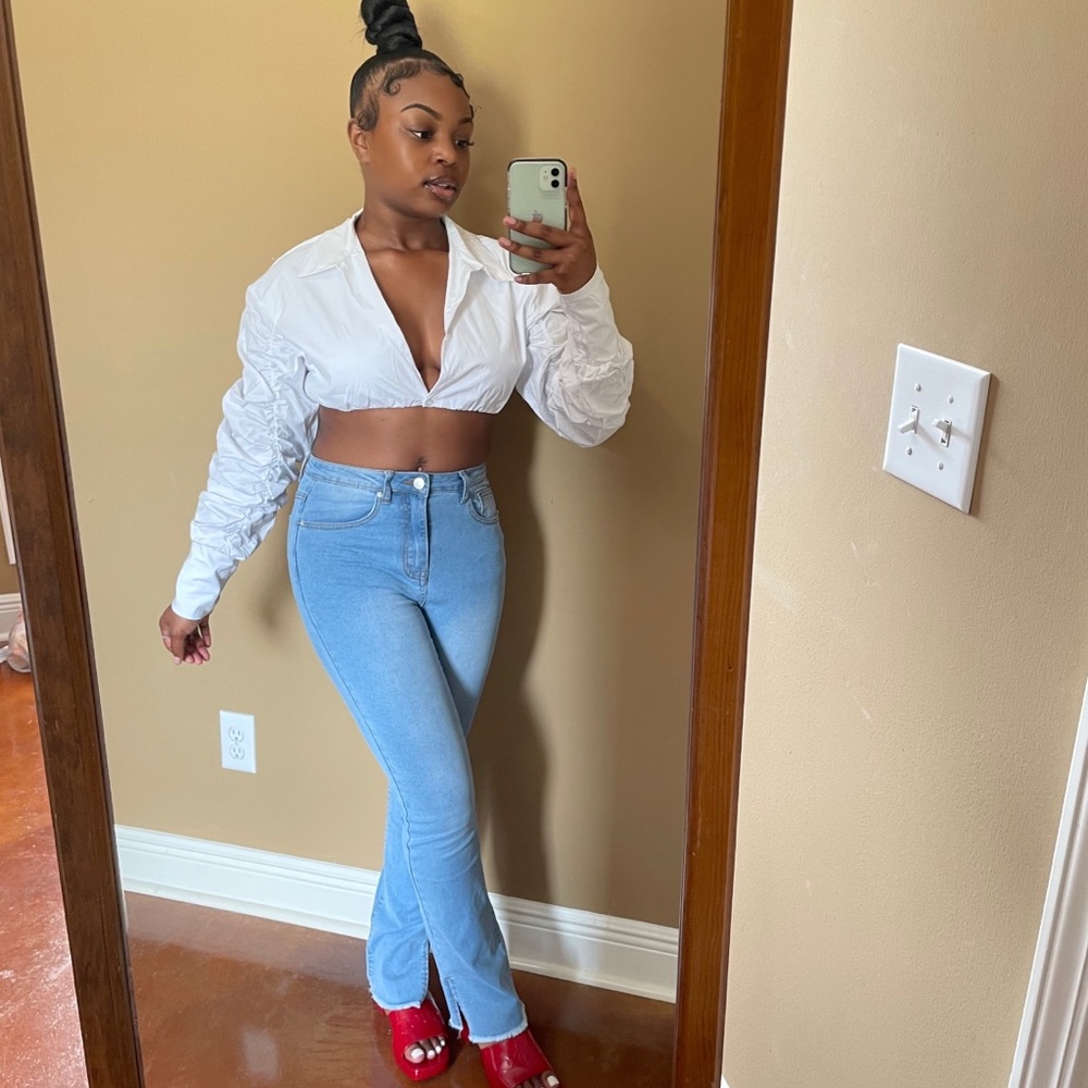Collared Crop Top
